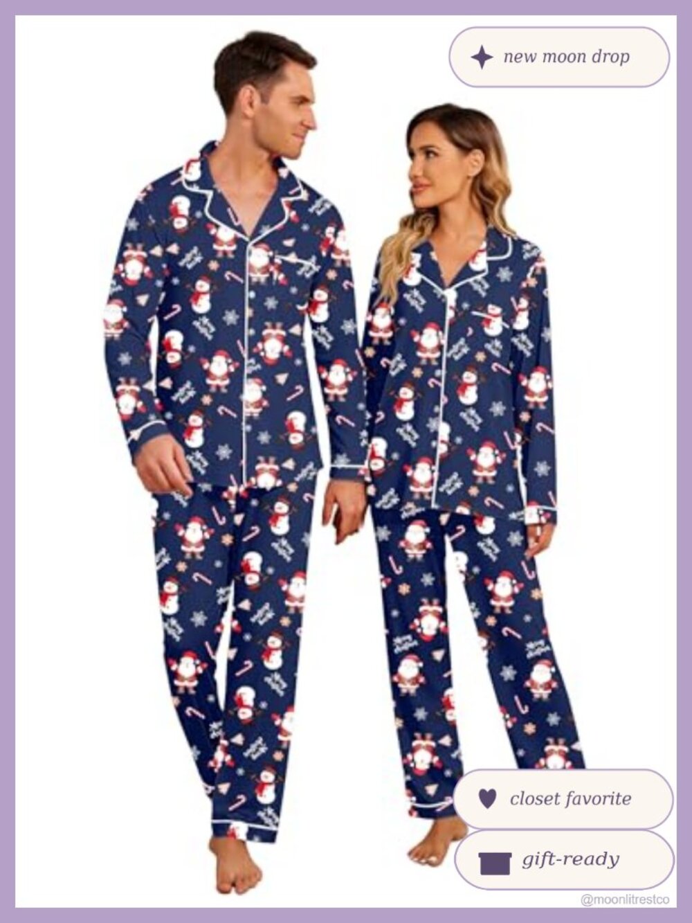 Christmas Family Matching Pajamas Long Sleeve Button Down Pj Set